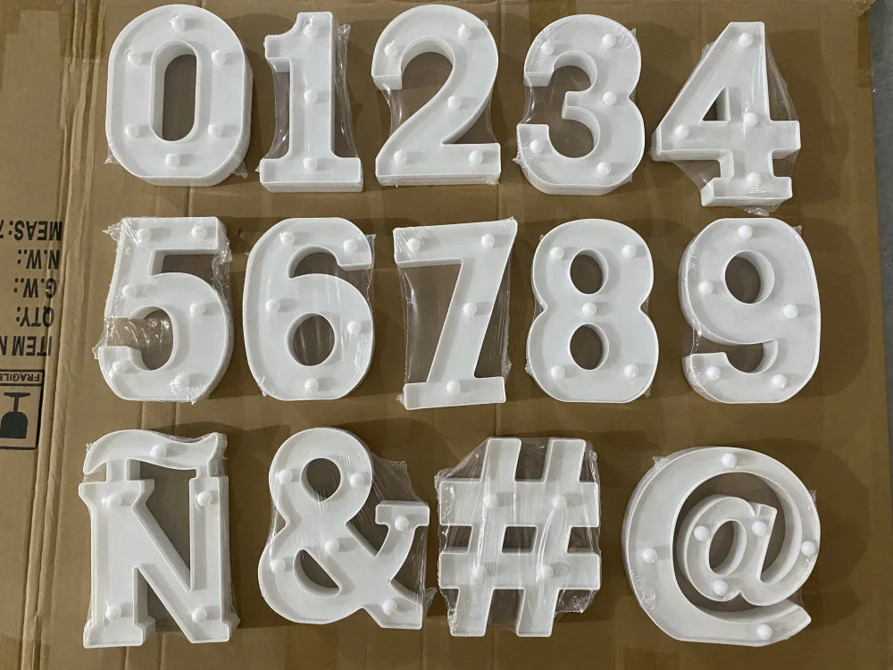 Number Letter Lamp Luminous Alphabet LED Lights Decororation Night Light for Home Wedding Birthday Christmas Party Decoration