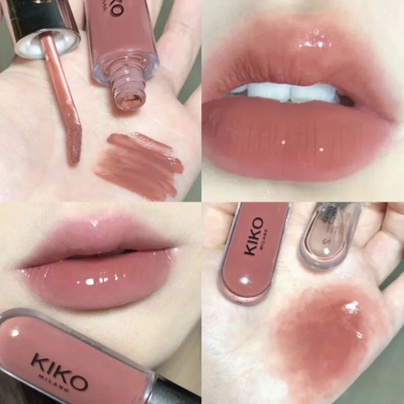 Hot Kiko Double Headed Lipstick Transparent Mirror Lip Gloss Non Fading Oil Sexy Rich Lip Gloss Milk Tea Bean Paste Naked Makeup