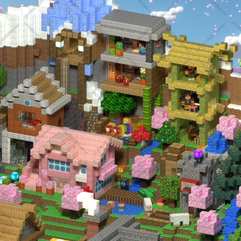 Magnetic Building Blocks Mine World Magnet Cube for Stacking Construction Brick Set Pixel Style Sensory Toys Kid Boys Girls DIY