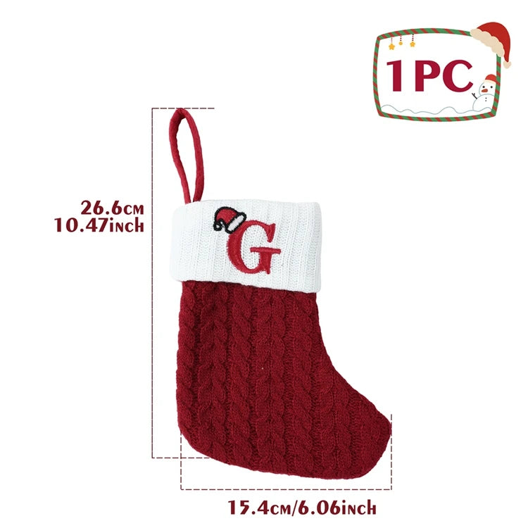 Christmas Alphabet Knitting Socks Christmas Tree Ornaments Christmas Decorations For Home 2025 Noel New Year 2026 Xmas Gift