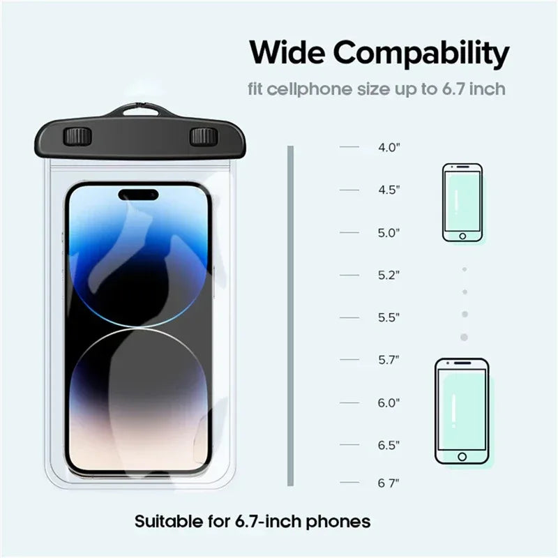 IPX8 waterproof universal phone cases water proof bag swim phone protector pouch PV cover for iPhone 15 14 Samsung Oppo Vivo