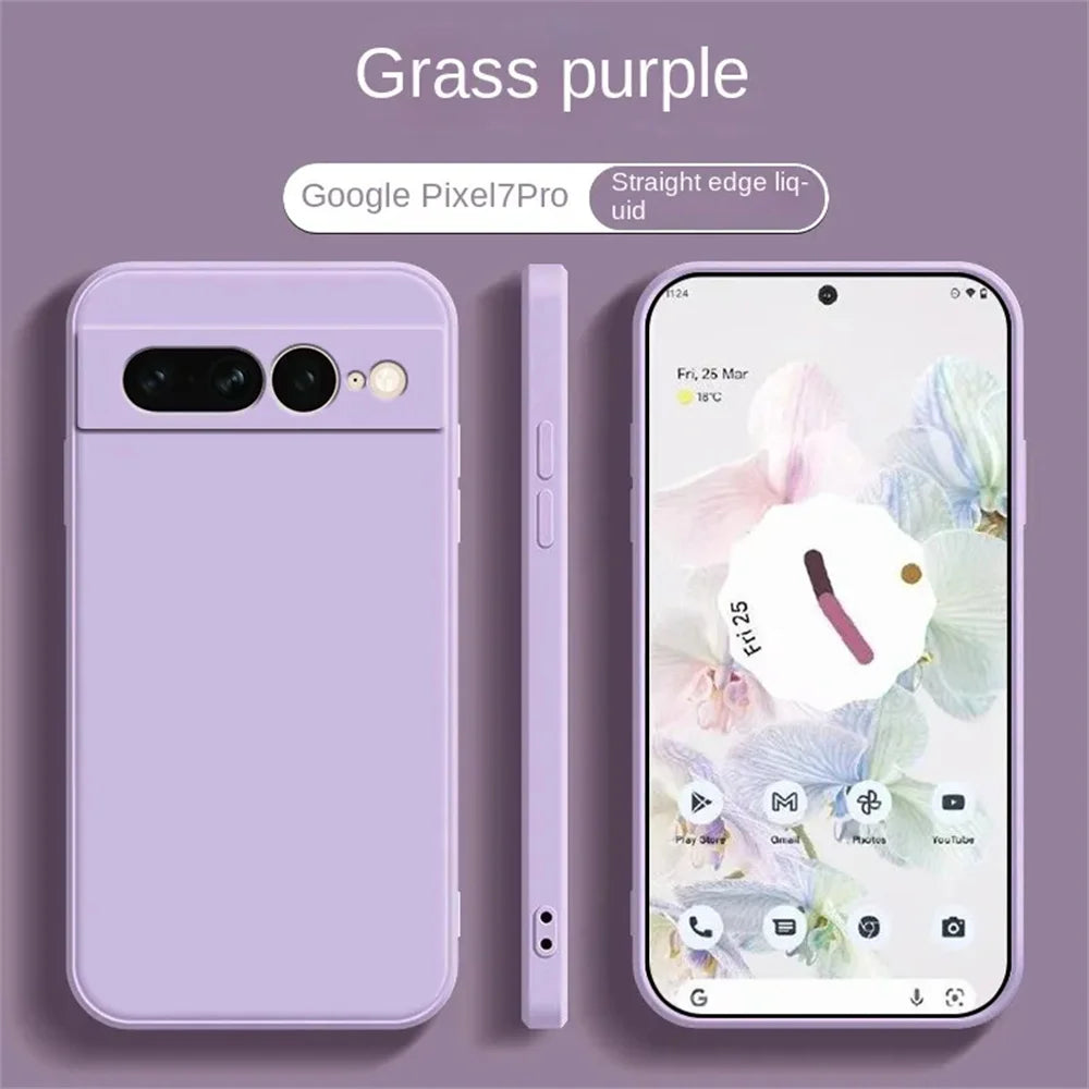 Ultra Slim Liquid Silicone Phone Case For Google Pixel 10 9 8 Pro XL 8A 7 7A 6 6A Wireless Charging Shockproof Protector Cover