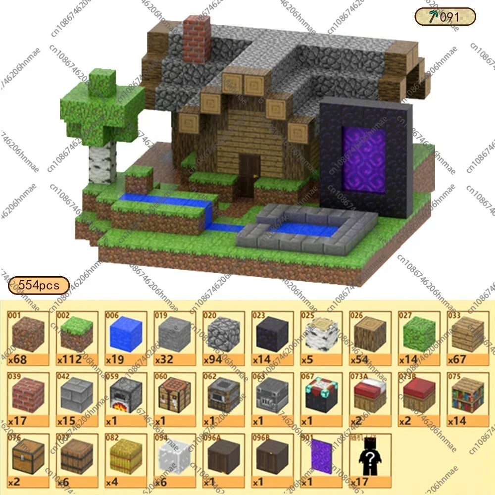 Magnetic Building Blocks Mine World Montessori Educational STEM Sensory Toy for Magnet Cube Kids Boys Girls Ages 3+ DIY Toy Gift