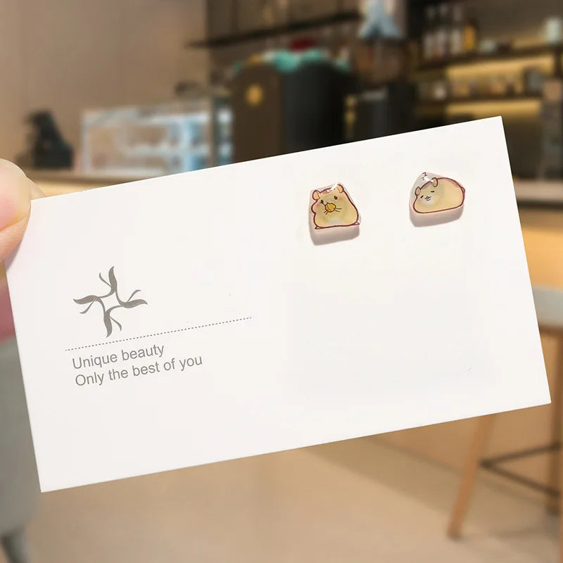 Round Magnetic Non-Piercing Clips on Stud Earrings Cute Fruit Series Stainless Steel Ear Stud Fashion Jewelry Sweet Girls 1 Pair