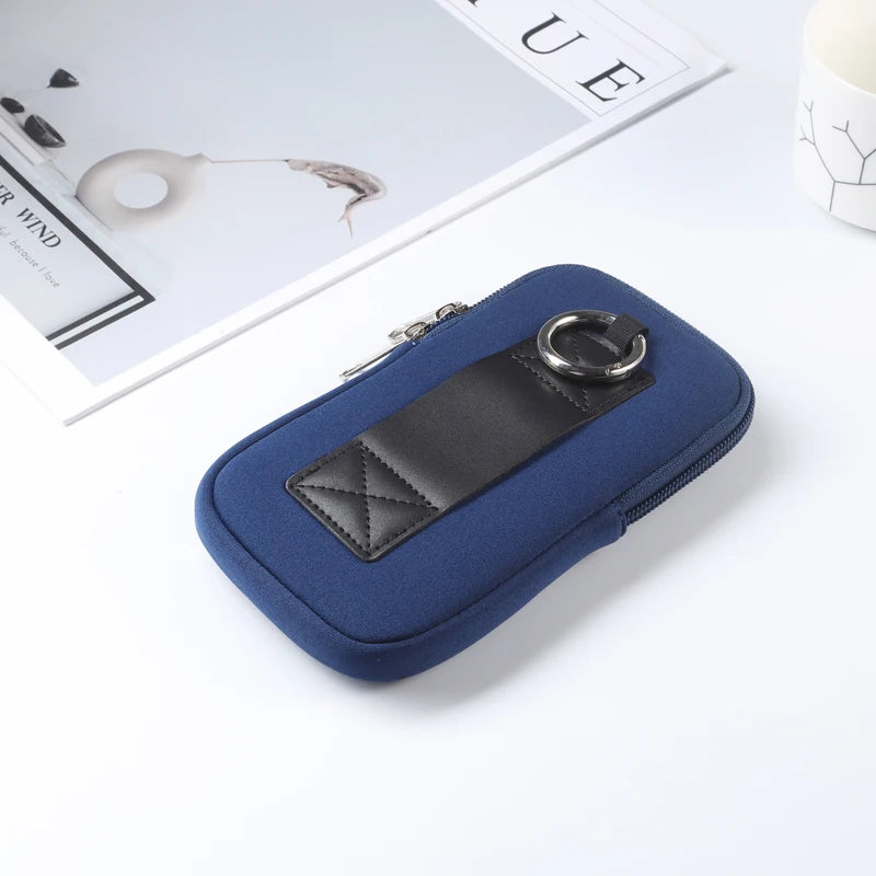 Cell Phone Pouch For iphone Samsung Motorola Xiaomi Huawei Smartphone Stretch Material Zipper Sleeve Hanging Waist bag Universal