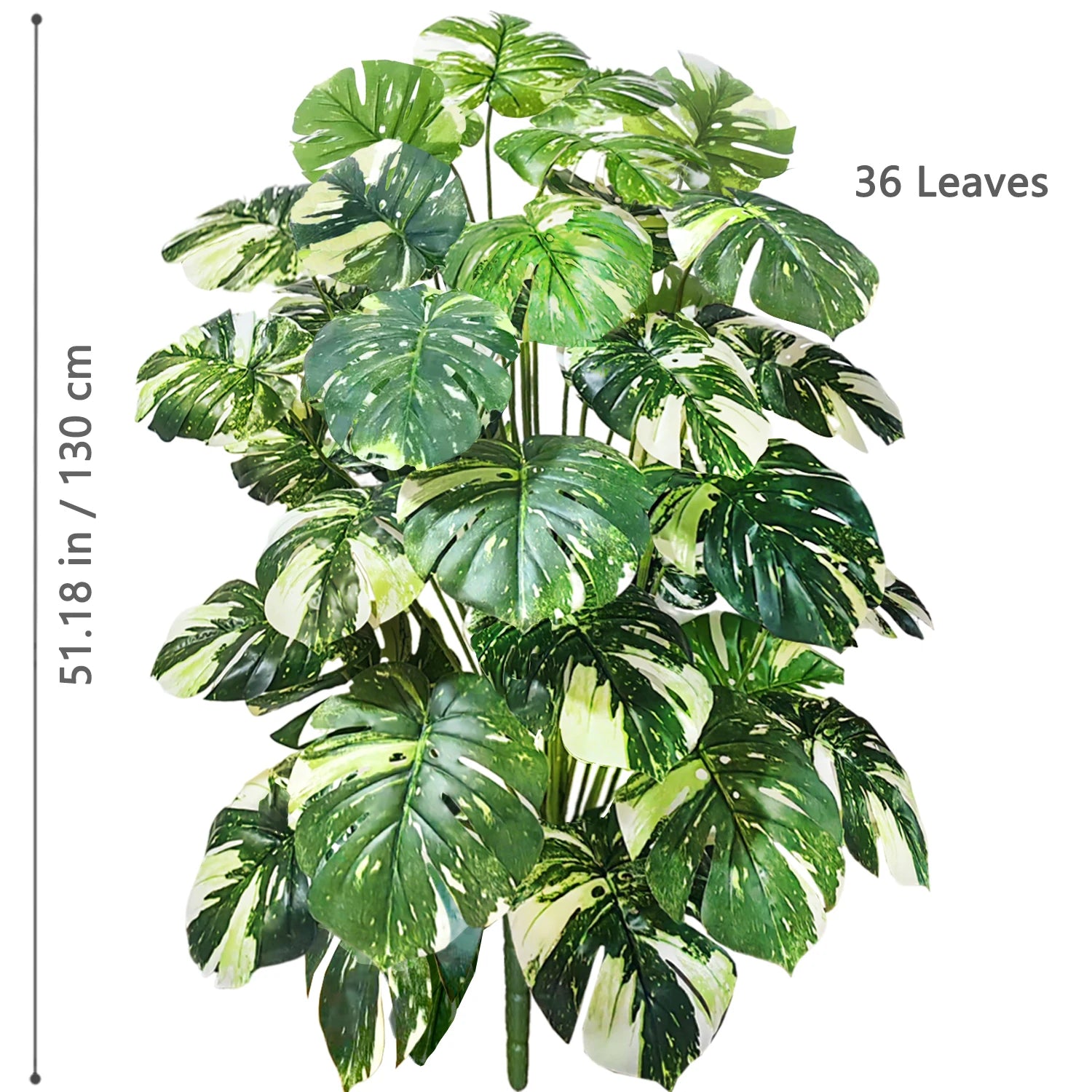 40-130cm（51.18in） Artificial Monstera Plant Fake Palm Tree Plastic Turtle Leaf Green Plant for Home Garden Room Office Decor