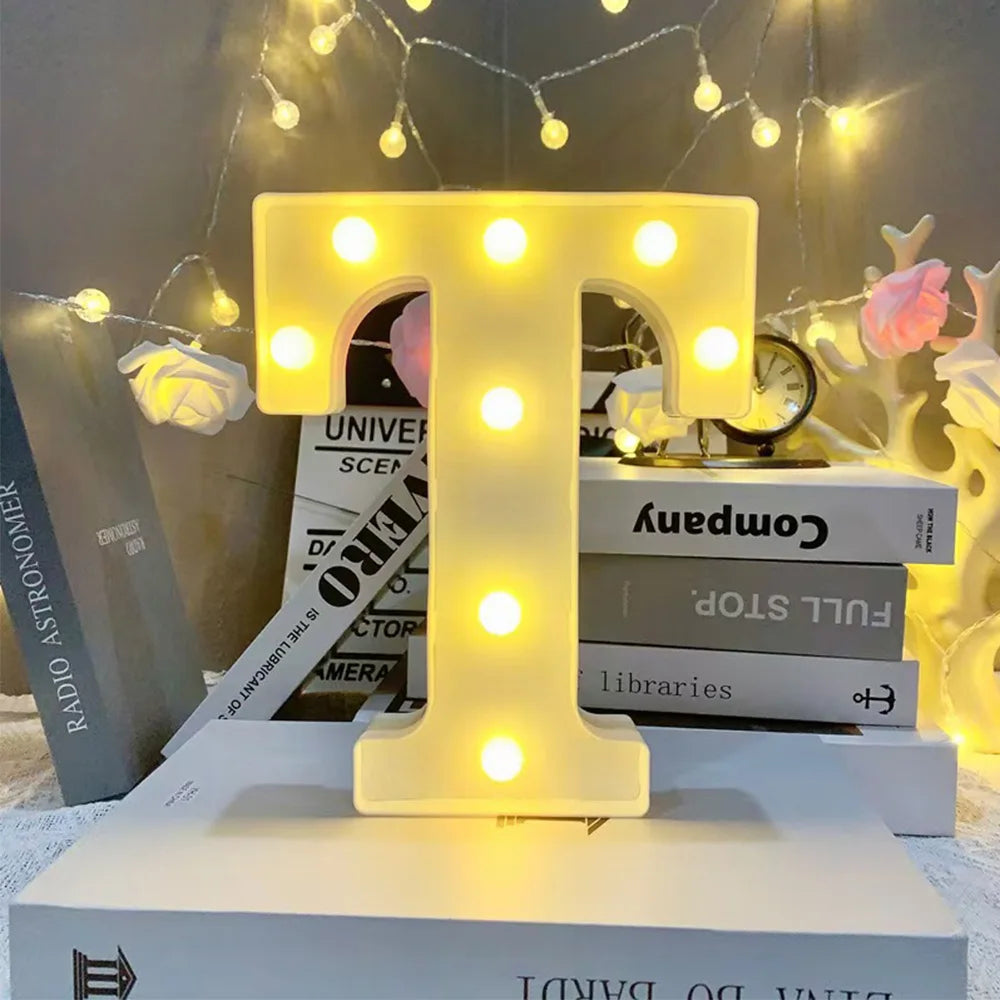 16cm LED Letter Light, Luminous Letter And Number Night Light, Suitable For Home, Bar, Wedding, Birthday Party Decoration