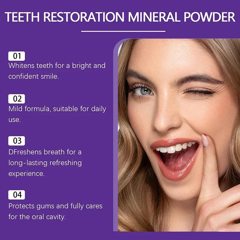 Purple Brightening Powder Enamel-Safe Toothpaste Whitening Powder Strengthen Teeth And Gums Tooth Repair Mineral Powder Gifts