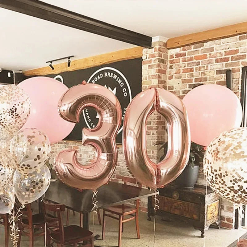 32/40 Inch 0-9  Number Balloons Big Foil Birthday Balloon Helium Child Adult Happy Birthday Wedding Party Decorations Supplies