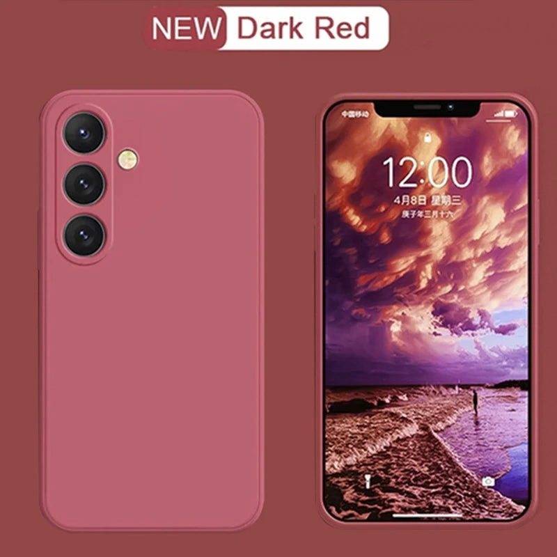 Delicate Liquid Silicone Camera Lens Protector Phone Cases For S23 S24 FE For Samsung Galaxy  S23 S24 S25 UItra Plus soft Cover