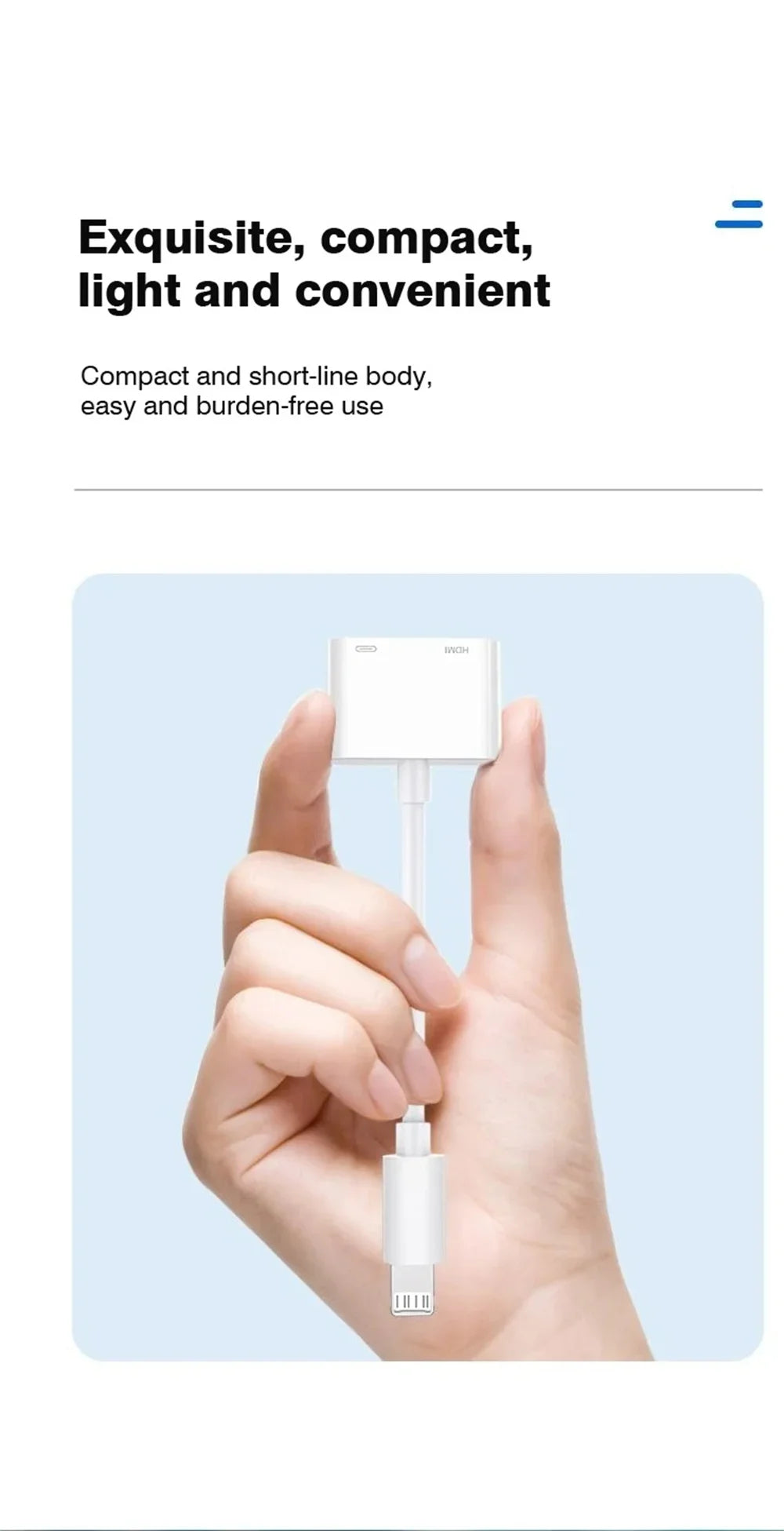 HD 1080P Phone To HDMI-Compatible Projection Cable Adapter Audio Sync Screen Connector For Lightning To HDMI-Compatible Adapter