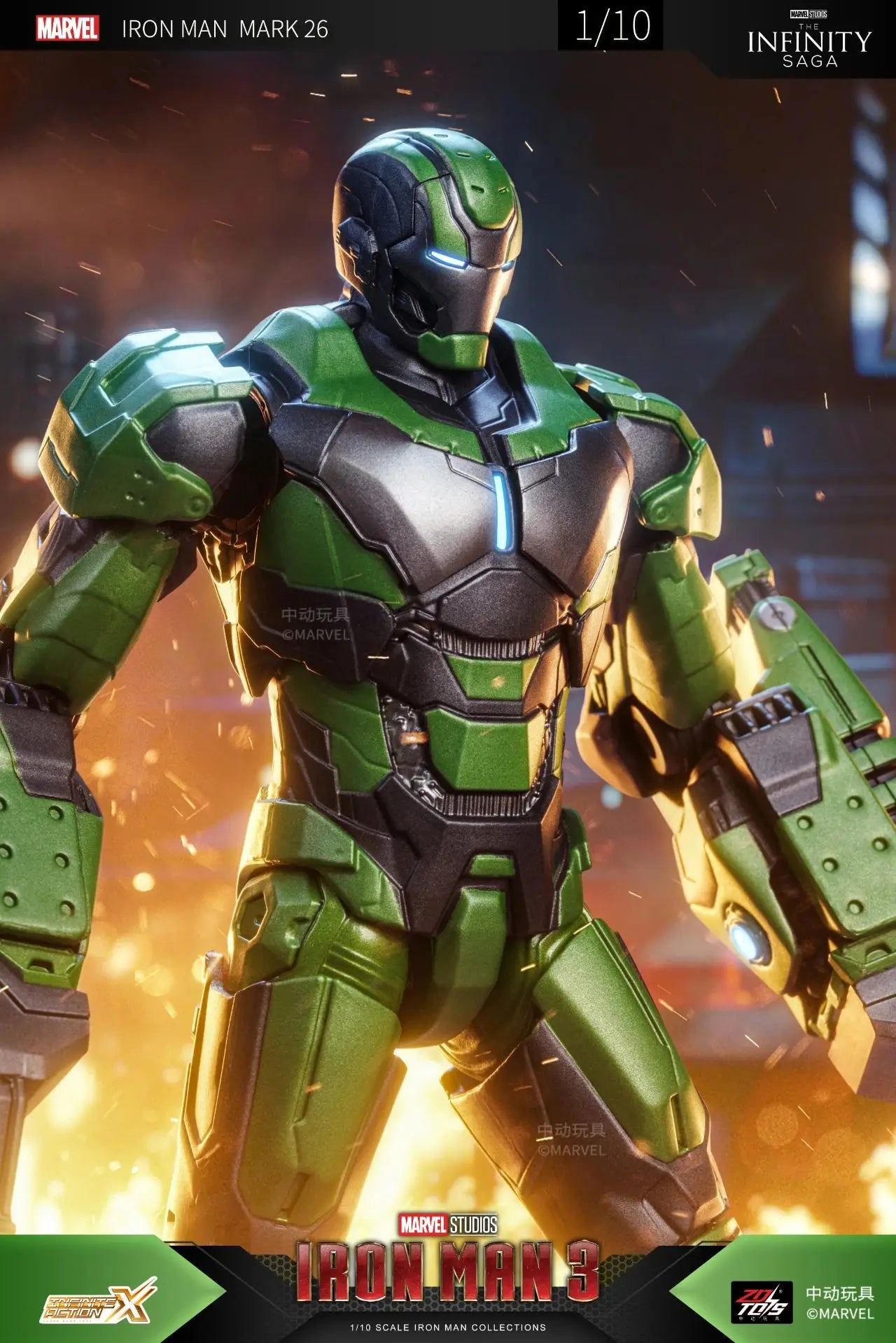 1:10 ZD Toys Iron Man MK25 Striker MK26 Gamma MK36 Peacemaker MK40 MK2 War Machine MK15 Sneaky Action Figure Collections Gift