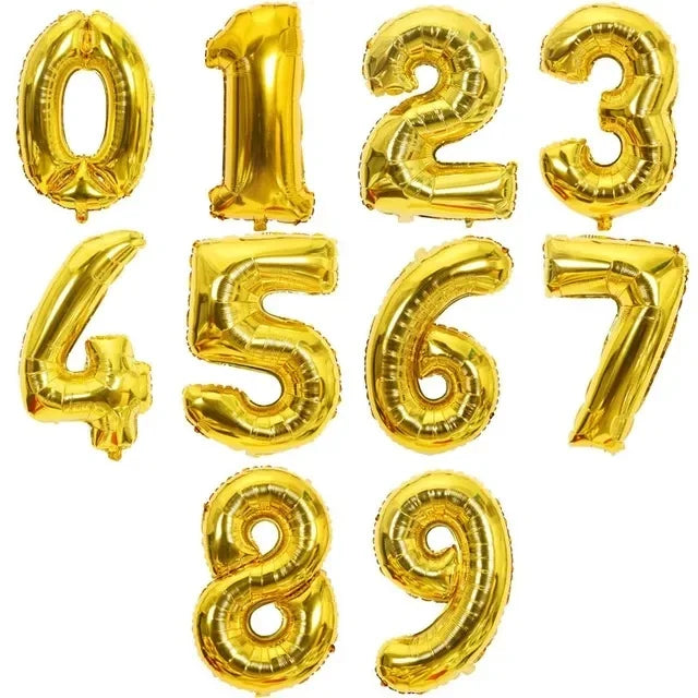 32/40 Inch 0-9  Number Balloons Big Foil Birthday Balloon Helium Child Adult Happy Birthday Wedding Party Decorations Supplies