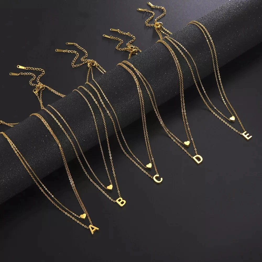 Cazador Minimalist Initial A-Z Letter Necklace for Women Alphabet Stainless Steel Choker Chains Jewelry Birthday Gift Wholesale