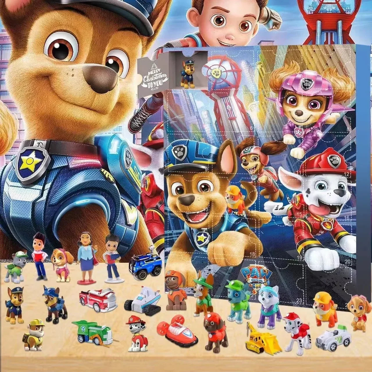 24 Style Paw Patrol Anime Christmas Advent Calendar Patrol Canine Cartoon Toys Action Figure Model Ornamental Decor Mystery Gift