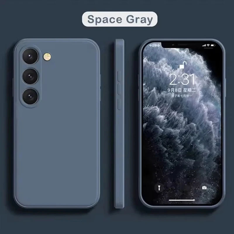 Delicate Liquid Silicone Camera Lens Protector Phone Cases For S23 S24 FE For Samsung Galaxy  S23 S24 S25 UItra Plus soft Cover