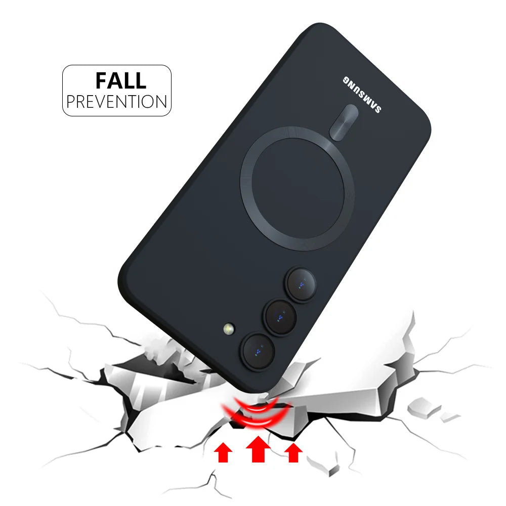 For Samsung Galaxy S25 FE Magsafe Case S25 S24 S23 S22 S21 Ultra Plus FE A17 A56 A36 A16 A55 A54 Soft Silicone Phone Back Cover