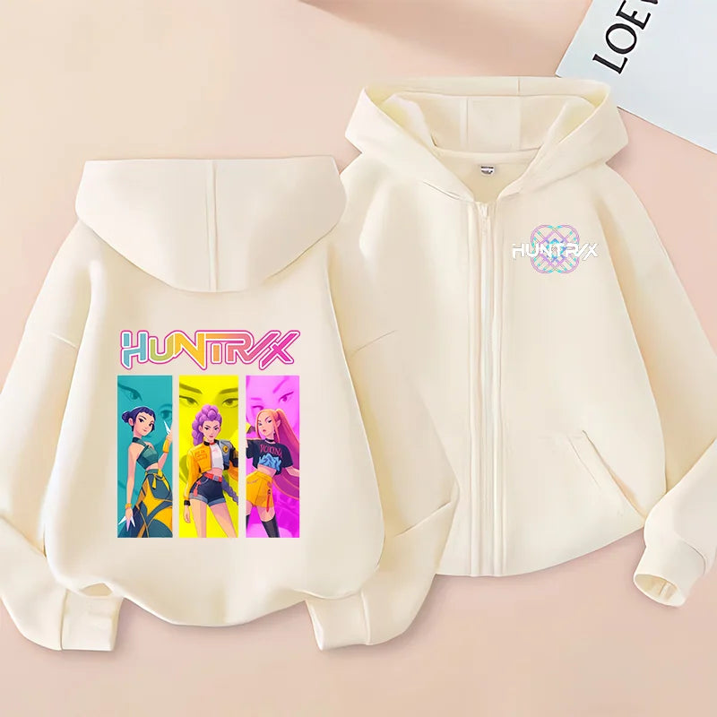 Huntrix Clothing kpop Demon Hunters Hoodie k pop T Shirt Sweatshirt HUNTRX Long Sleeve Jumper Rumi Zoey hoody k-pop Tops Coat