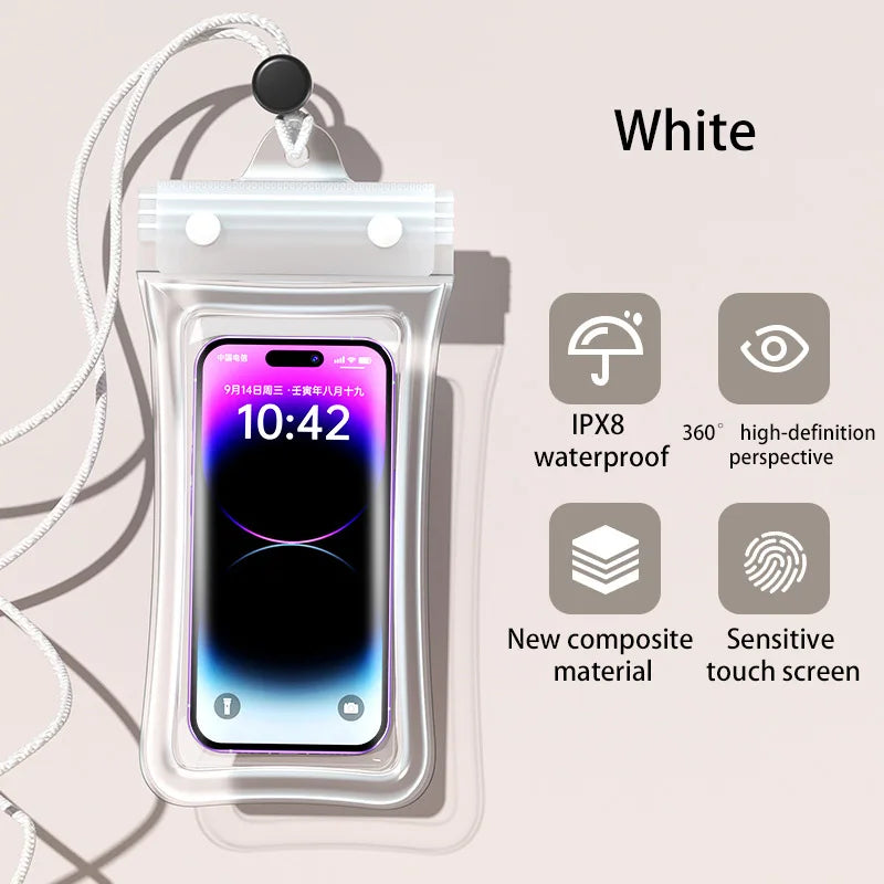 IPX8 Waterproof Floating Airbag Swim Diving Bag Phone Case For iPhone 11 12 13 14 Pro Max Samsung S23 S22 Xiaomi 13 Huawei Cover