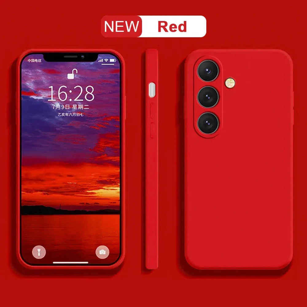 Delicate Liquid Silicone Camera Lens Protector Phone Cases For S23 S24 FE For Samsung Galaxy  S23 S24 S25 UItra Plus soft Cover