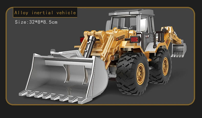 Engineering Diecast Inertial Driving Toys for Boys Alloy Tractor Excavator Bulldozer Kids Truck Children Vehicle Model Gift