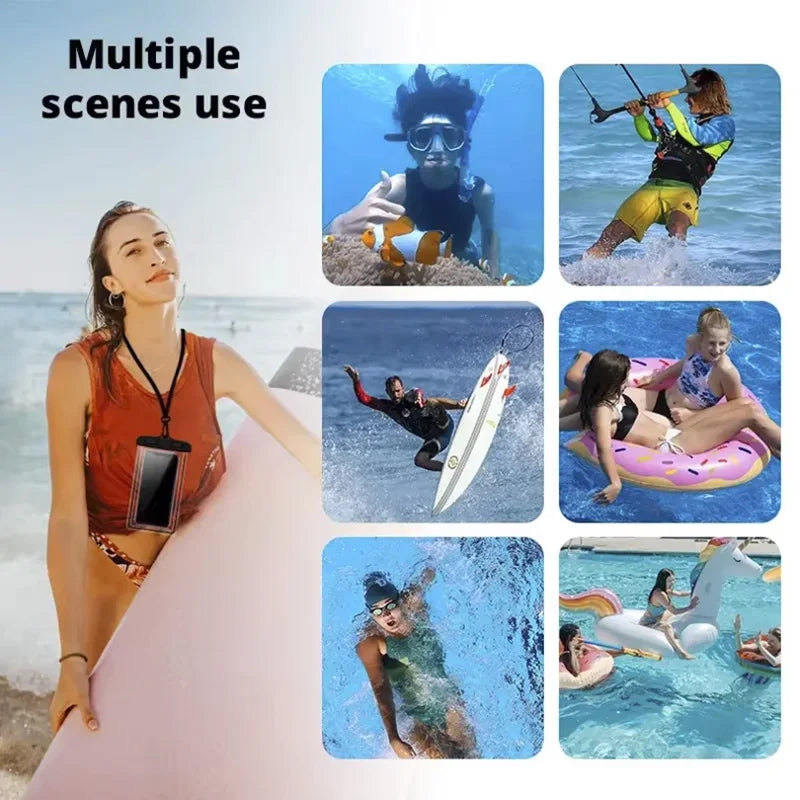 IPX8 Waterproof Floating Airbag Swim Diving Bag Phone Case For iPhone 11 12 13 14 Pro Max Samsung S23 S22 Xiaomi 13 Huawei Cover