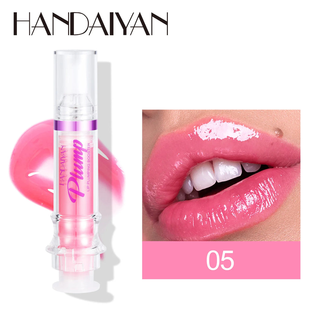 HANDAYAN 6 Color Lip Plumper Gloss Moisturizing Honey Oil Enhancer Transparent Shine Booster Makeup Beauty