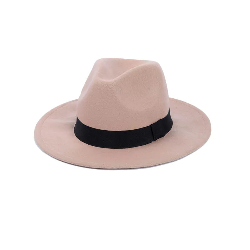 Topi Fedoras Musim Dingin Topi Jazz Klasik Felt Topi Fedora Panama Kasual untuk Pesta Putih chapeau luxe chapeu panama masculino