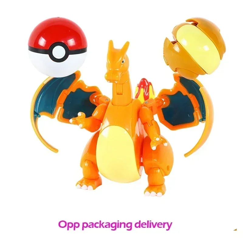 Pokemon Ball Deform Mewtwo Figure Pokeball Action Figurine Pikachu Charizard Gengar Blastoise Greninja Eevee Poke Child Toy Set
