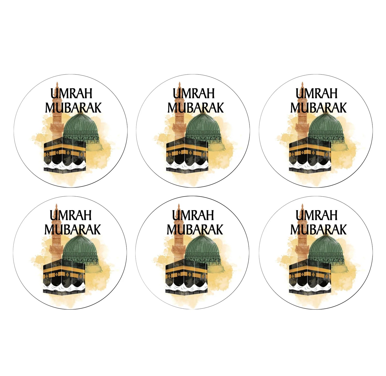 umrah mubarak decorative stickers, Muslin Sheep Holidays Kaaba Bottle Wrapper, hajj mubarak gift decoration supplies