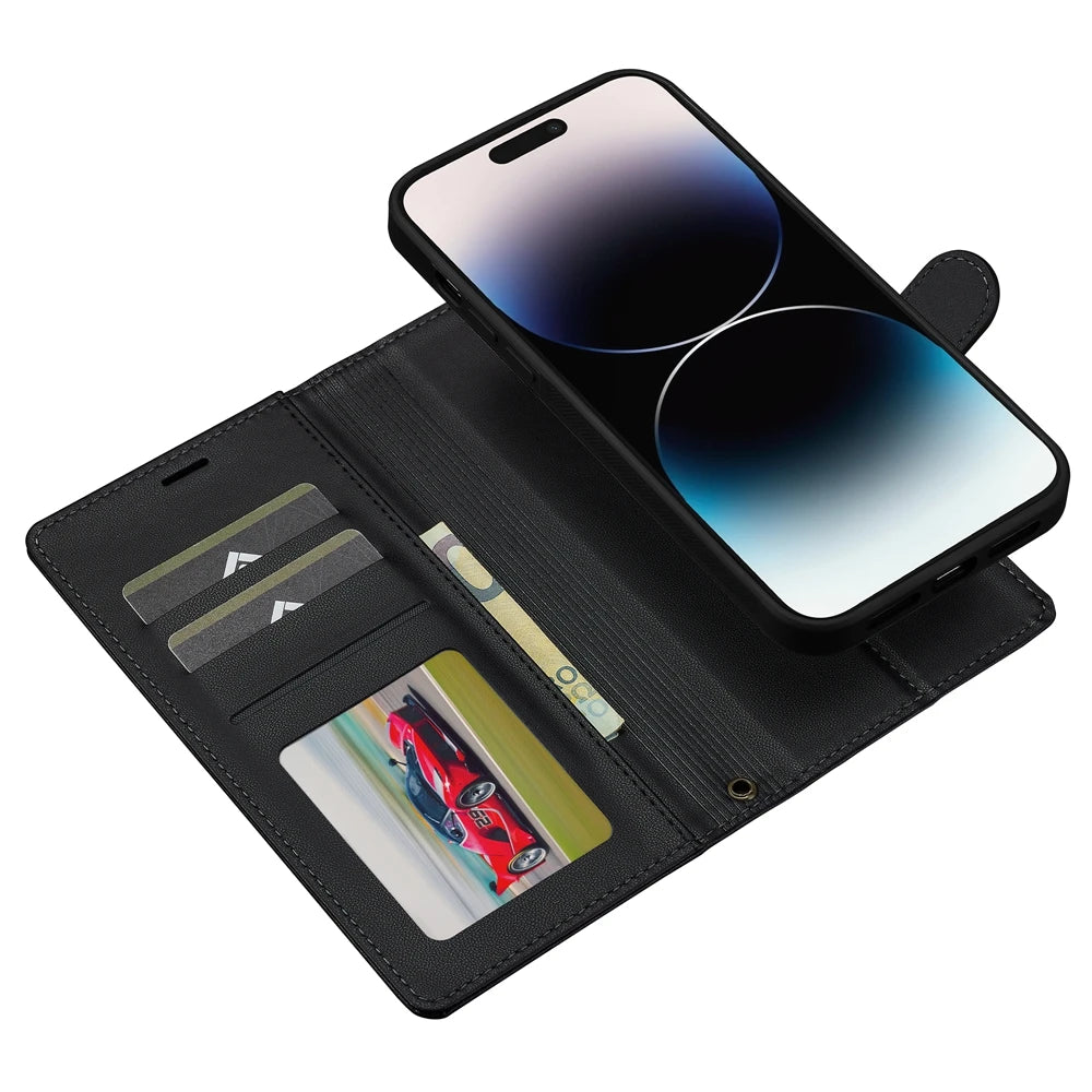 2in1 Removable Flip Leather Wallet Case Magnetic Phone Cover For iPhone 17 Air 15 Pro Max 14 Plus 16 13 12 11 SE 2022 Cards Solt