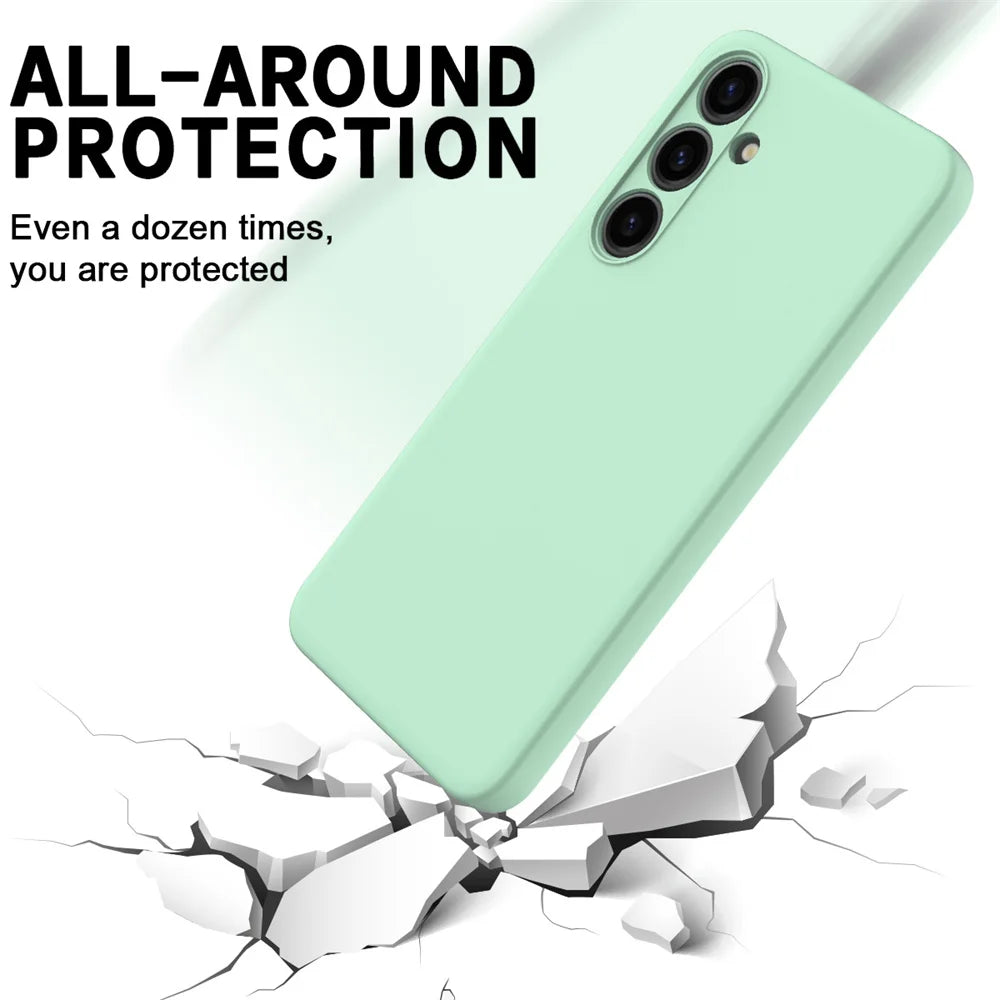 Delicate Liquid Silicone Camera Lens Protector Phone Cases For S23 S24 FE For Samsung Galaxy  S23 S24 S25 UItra Plus soft Cover