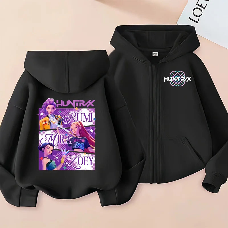 Huntrix Clothing kpop Demon Hunters Hoodie k pop T Shirt Sweatshirt HUNTRX Long Sleeve Jumper Rumi Zoey hoody k-pop Tops Coat