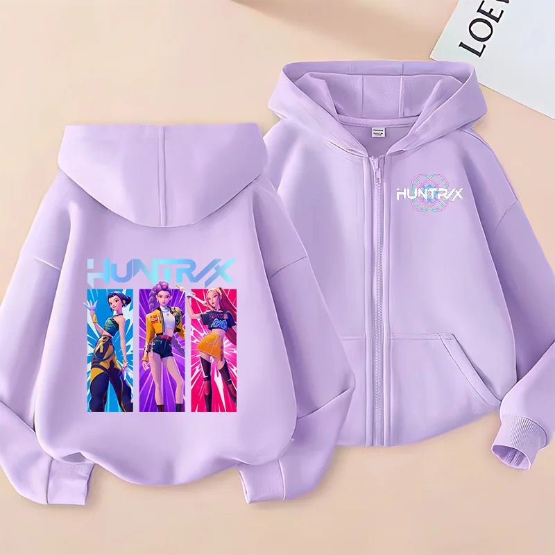 Huntrix Clothing kpop Demon Hunters Hoodie k pop T Shirt Sweatshirt HUNTRX Long Sleeve Jumper Rumi Zoey hoody k-pop Tops Coat