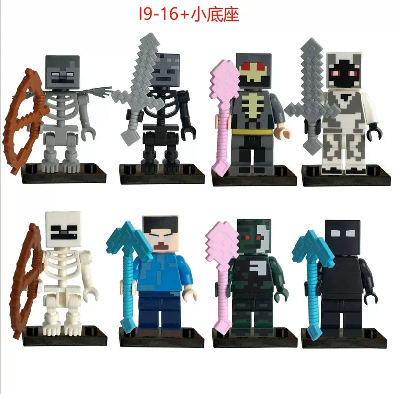 17 Styles Minecrafte Building Blocks Set I/Wi Series 8PCS Set MC Non Repetitive DIY Assembled Toy Birthday Gift action figure