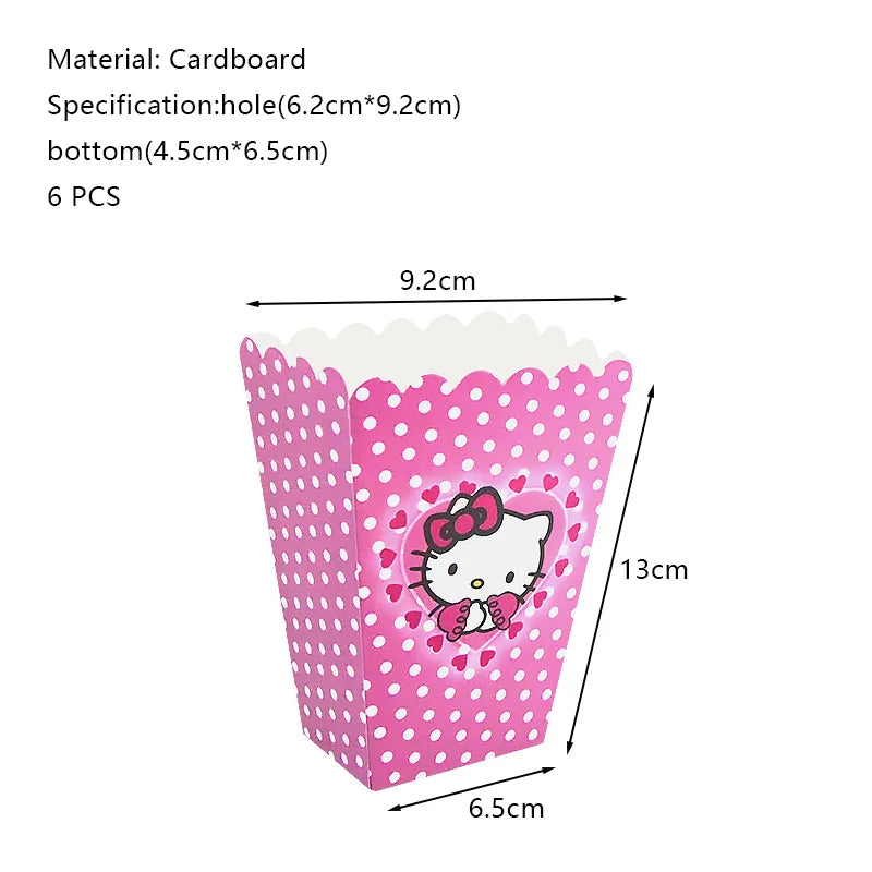 Hello Kitty Birthday Party Decoration Cartoon Cat Kids Aluminum Foil Balloon Disposable Tableware Banner Child Event Supplies
