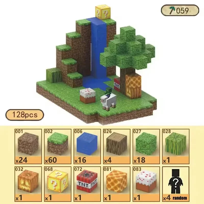 Magnetic Building Blocks Mine World Magnet Cube Set for Boy Girl Kid Age 3+ DIY Model Children Stem STEM Sensory Toy Gift