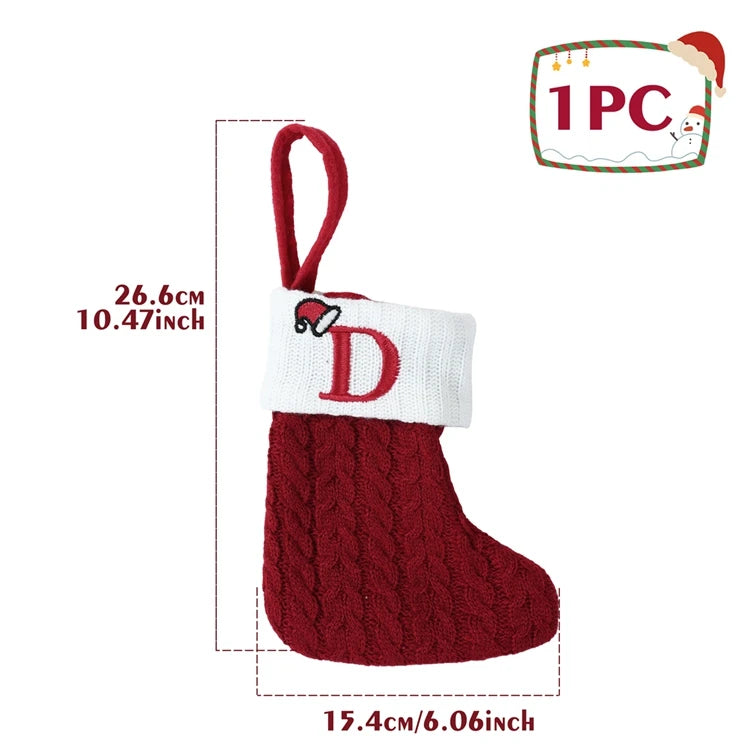 Christmas Alphabet Knitting Socks Christmas Tree Ornaments Christmas Decorations For Home 2025 Noel New Year 2026 Xmas Gift