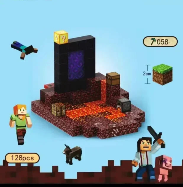 Magnetic Building Blocks Mine World Cube Magnet World Set for Kid Age 3+ DIY Model Children Stem Best Montessori Sensory Toy