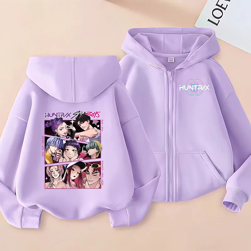 Huntrix Clothing kpop Demon Hunters Hoodie k pop T Shirt Sweatshirt HUNTRX Long Sleeve Jumper Rumi Zoey hoody k-pop Tops Coat