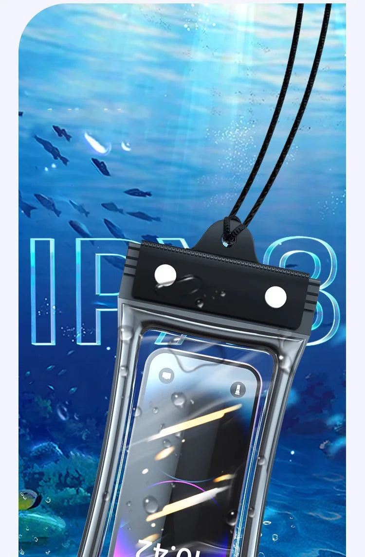 IPX8 Waterproof Floating Airbag Swim Diving Bag Phone Case For iPhone 11 12 13 14 Pro Max Samsung S23 S22 Xiaomi 13 Huawei Cover