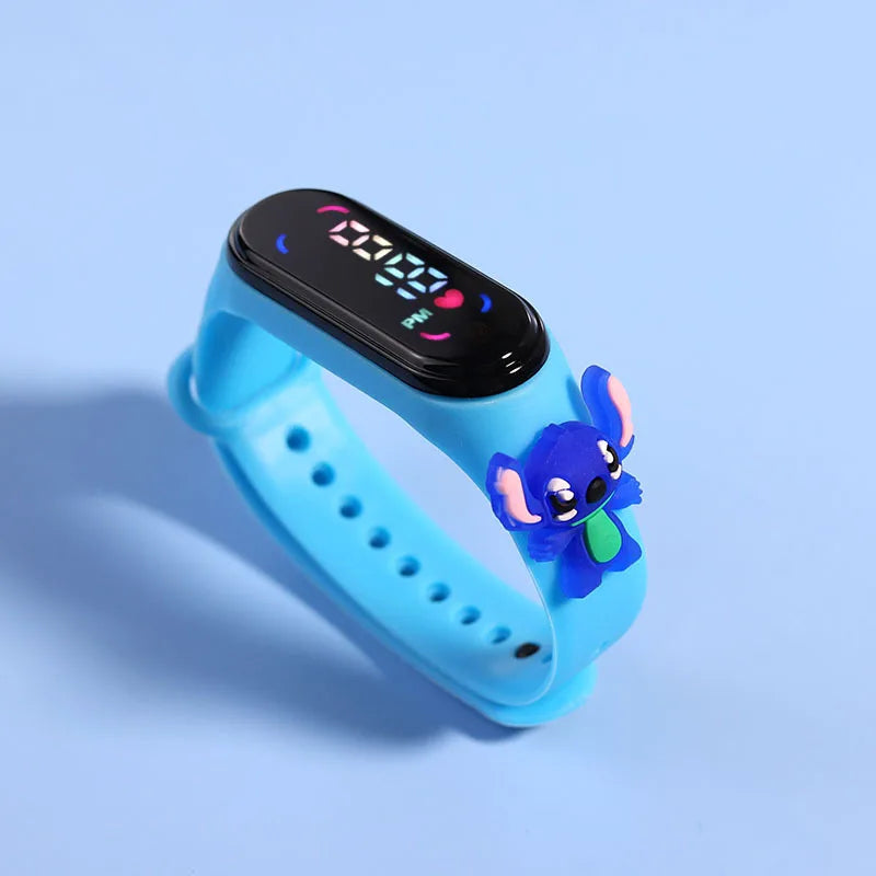 Disney Stitch LED Waterproof Kids Digital Watch Spiderman Hulk Children Watch Sports Touch Electronic Watch  Kids Gifts