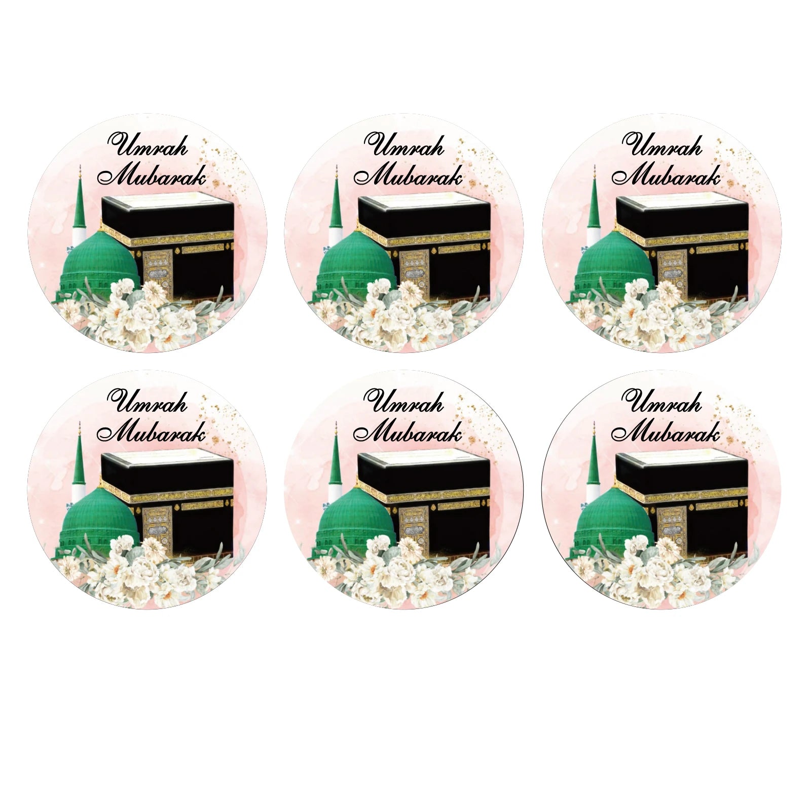 umrah mubarak decorative stickers, Muslin Sheep Holidays Kaaba Bottle Wrapper, hajj mubarak gift decoration supplies