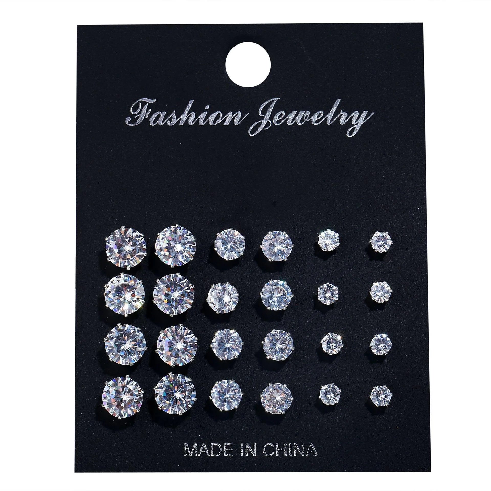 24pcs/set Fashion Minimalist Sparkling Zircon Stud Earrings For Women Decorative Earring Party Date Daily Wear Jewelry Gifts New