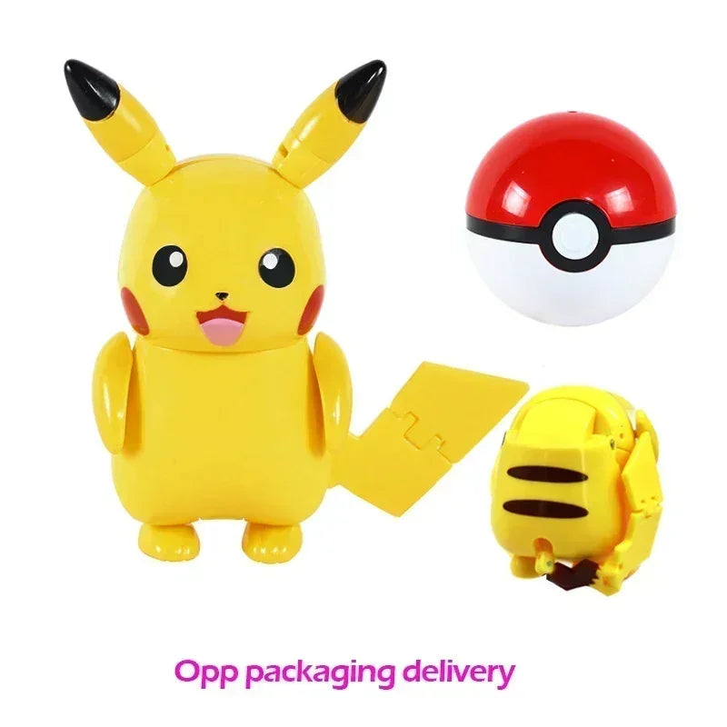 Pokemon Ball Deform Mewtwo Figure Pokeball Action Figurine Pikachu Charizard Gengar Blastoise Greninja Eevee Poke Child Toy Set