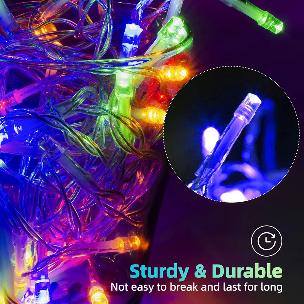 NEW 162/96LED Solar Icicle Outdoor Christmas Lights 8 Modes Waterproof Fairy Lights for Home Party Halloween Holiday Decoration