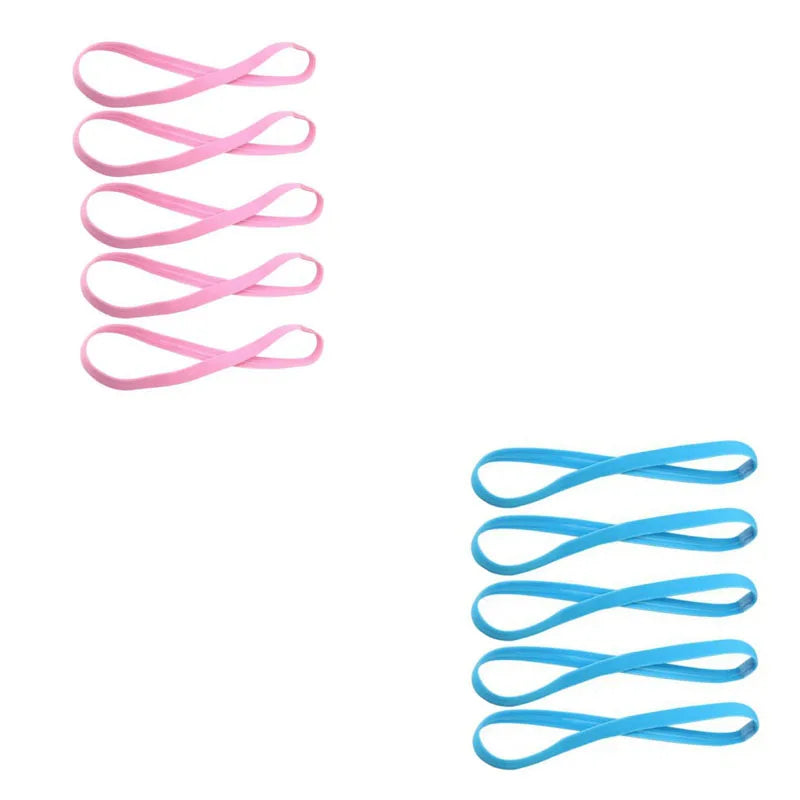 5Pcs Candy Color Women Men Yoga Hair Bands Sports Headband Girls Sport Anti-slip Elastic Rubber Sweatband Football Running