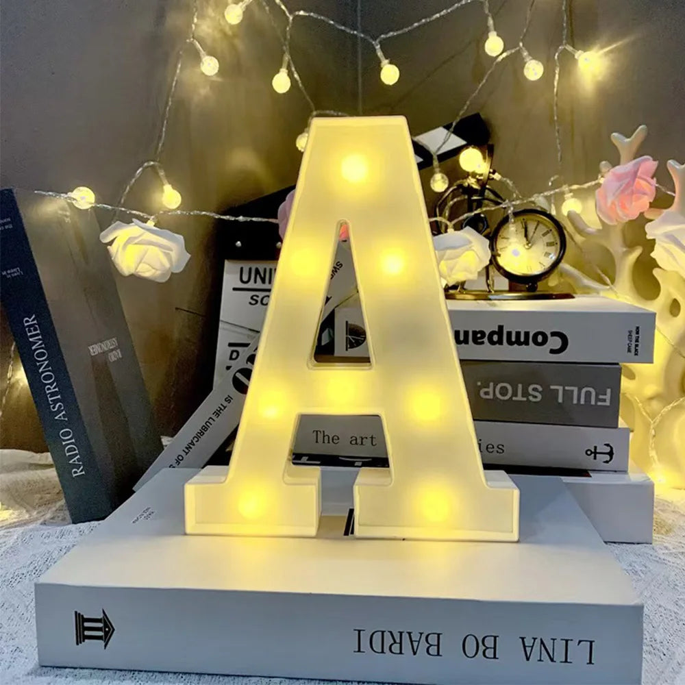 16cm LED Letter Light, Luminous Letter And Number Night Light, Suitable For Home, Bar, Wedding, Birthday Party Decoration