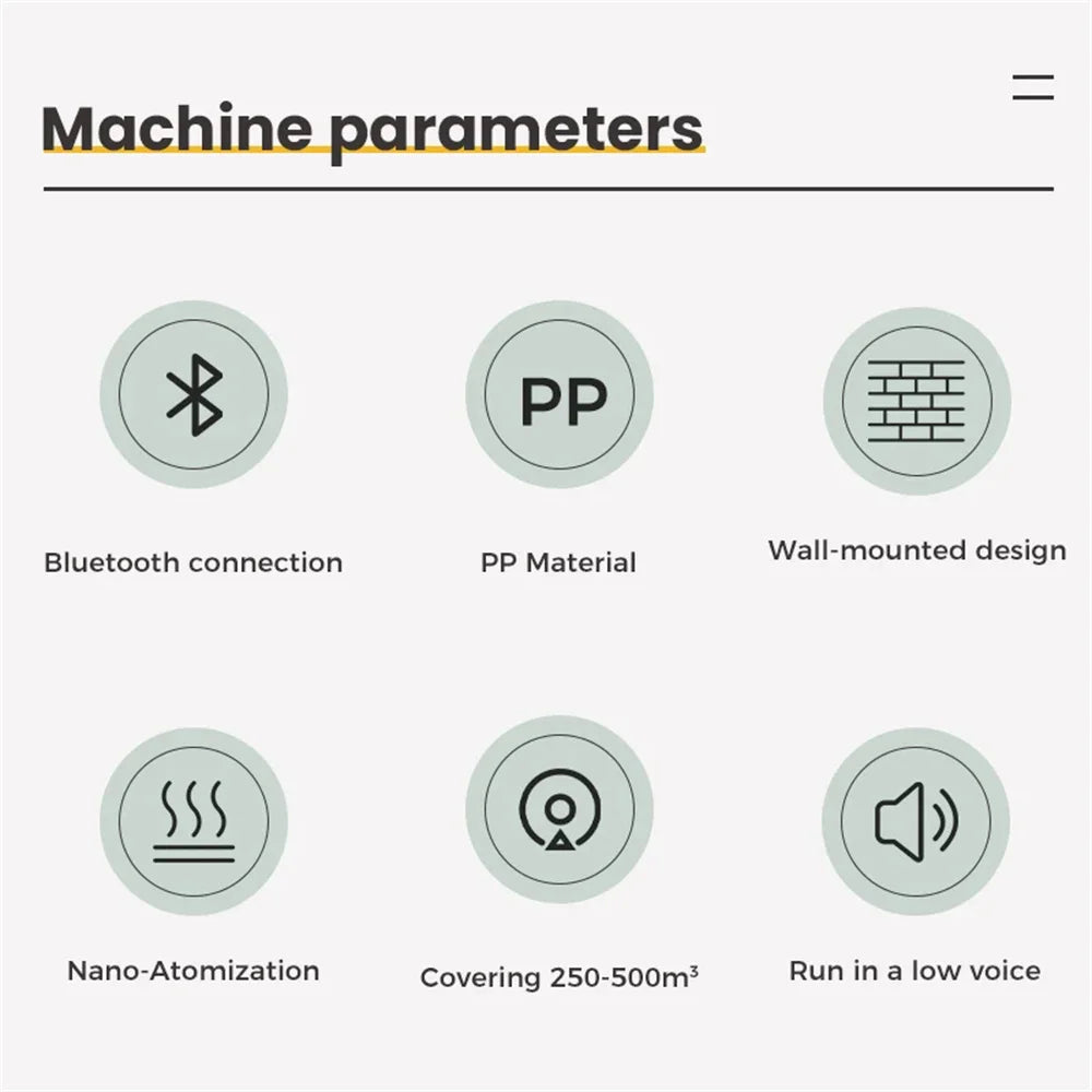 Aroma Diffuser Coverage 200m³ Scent Machine Fragrance Diffuser Essential Oil Diffuser For Home Fragrance Bluetooth APP Control