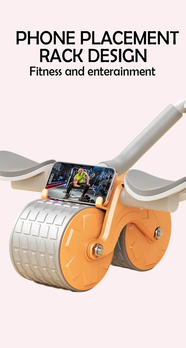 Elbow Support Automatic Rebound Abdominal Wheel Core Muscle Ab Trainer with Counter Display Fitness Exercise Roller Wheel